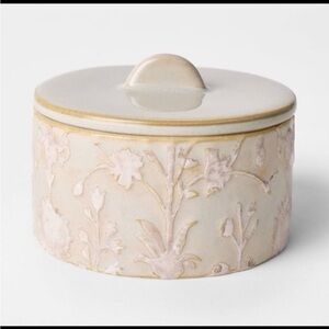 5" Floral Ceramic Canister Off-White - Threshold designed with Studio McGee